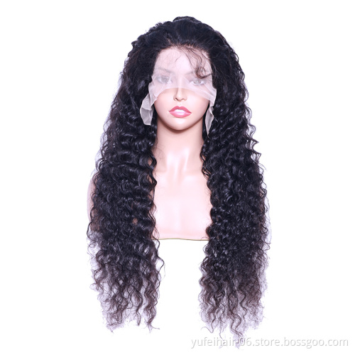 Human Hair Lace Front Wig Remy HD Lace Wigs for Black Women Brazilian Virgin Natural Black  Wholesale Transparent Swiss